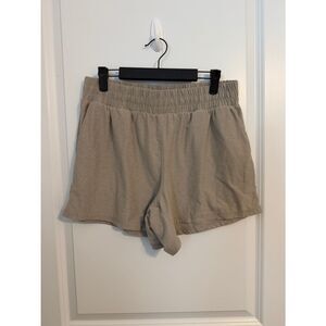 Avia Women's Taupe Elastic-Waist Knit Athletic Shorts
